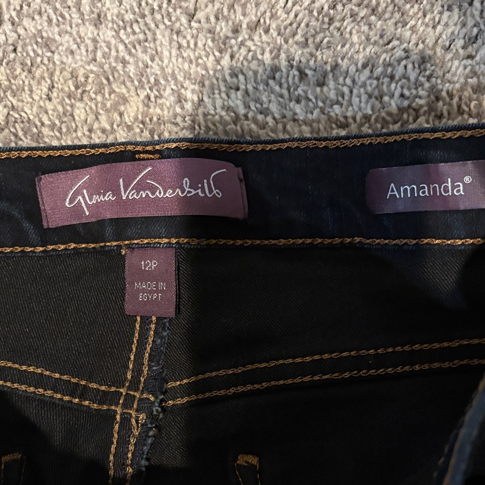 Gloria Vanderbilt Amanda Black/blue Jeans 12P